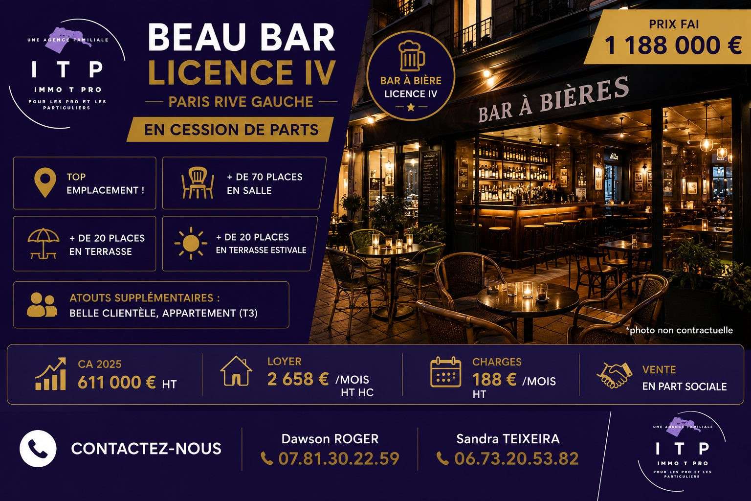 Bar licence IV à vendre à Paris Rive Gauche