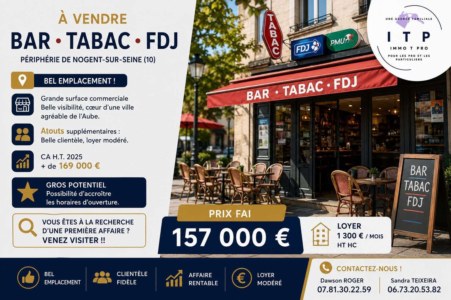 Vente bar Tabac FDJ prox de Nogent-sur-Seine