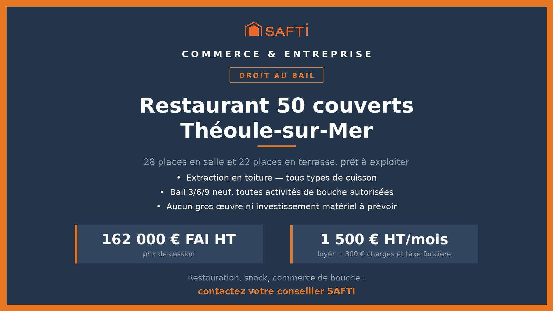 Alocal restaurant 50 places à Théoule-sur-Mer