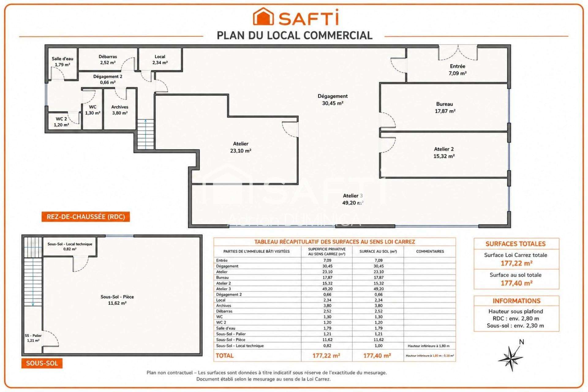 Vente murs commerciaux 177m² Meudon-la-Forêt