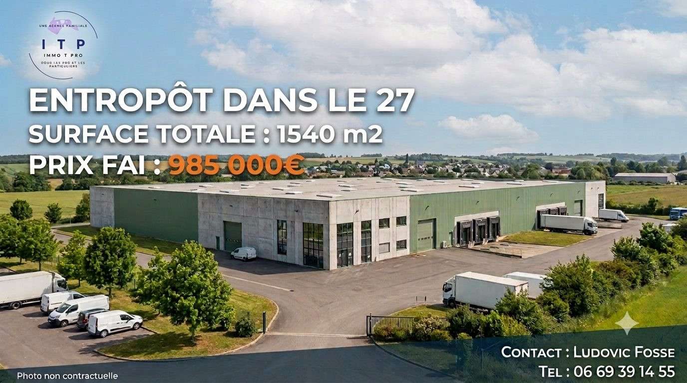 Vente entrepôt 1544m² avec bureaux à La Saussaye