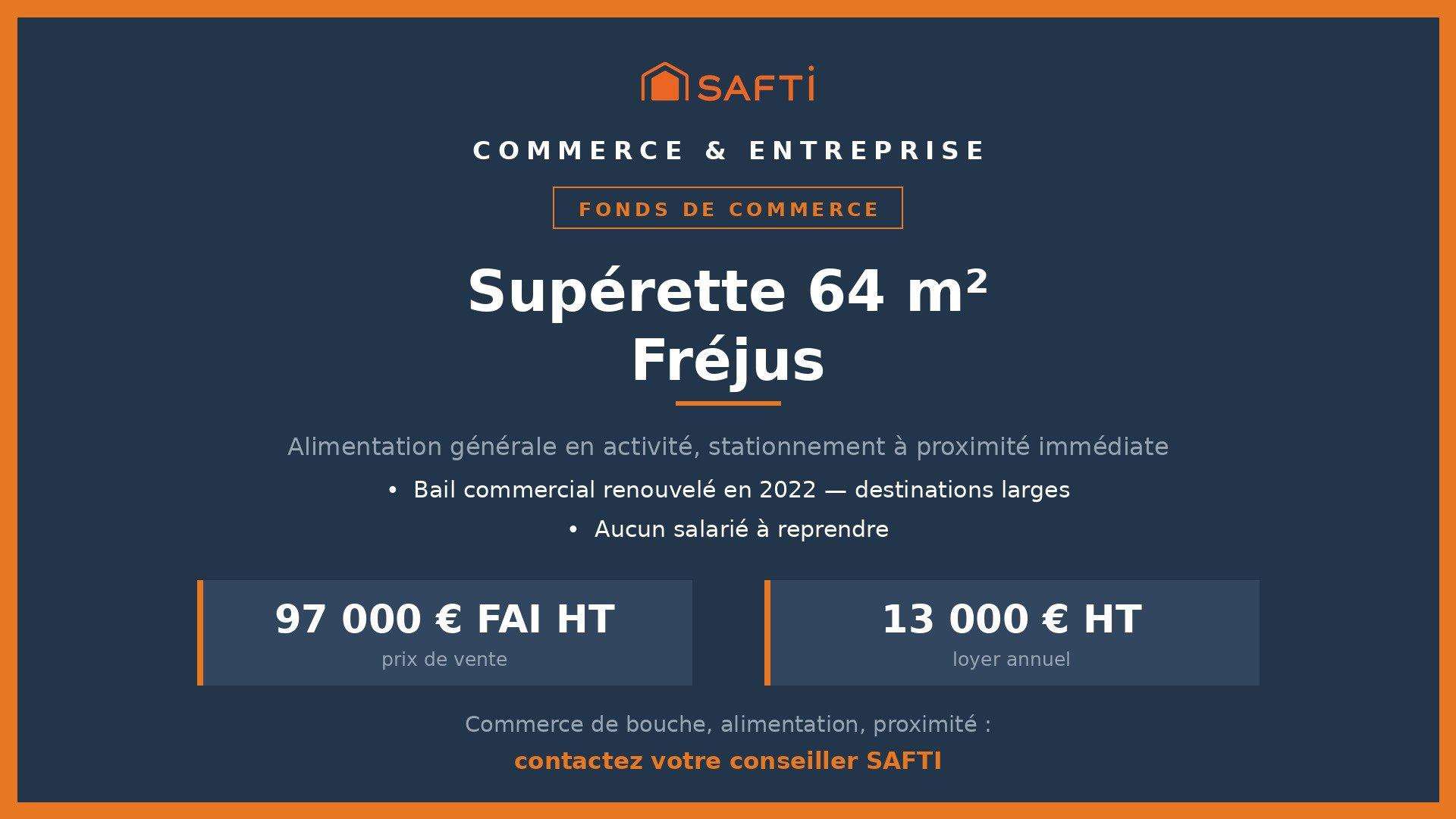 A vendre supérette en activité de 64m² à Fréjus