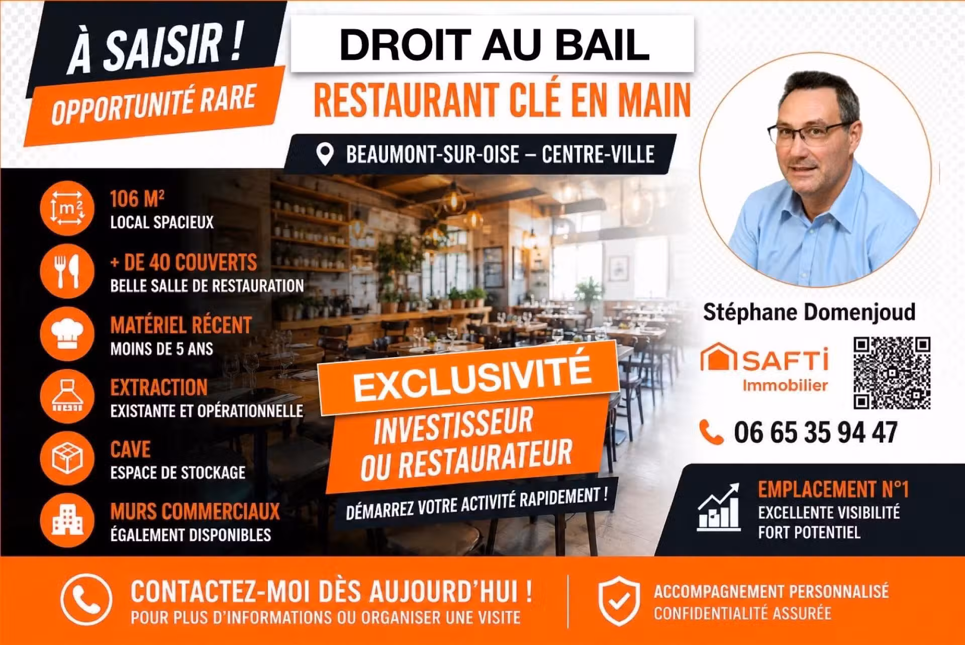 Restaurant clé en main empl N°1 Beaumont-sur-Oise
