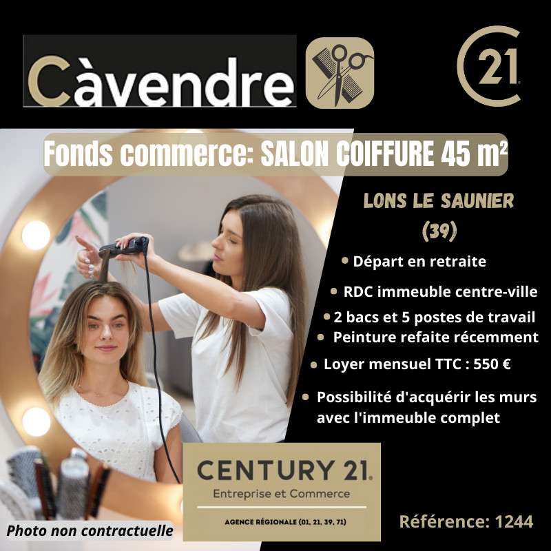 Vente salon de coiffure à Lons le Saunier centre