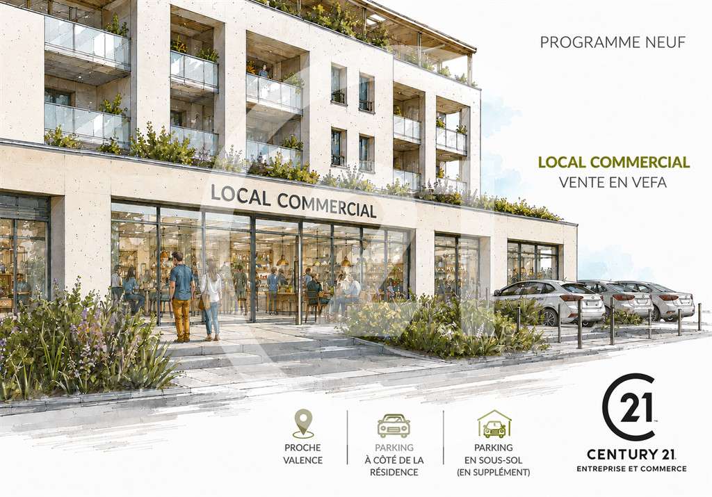 A vendre local commercial 242m² VEFA sur Valence