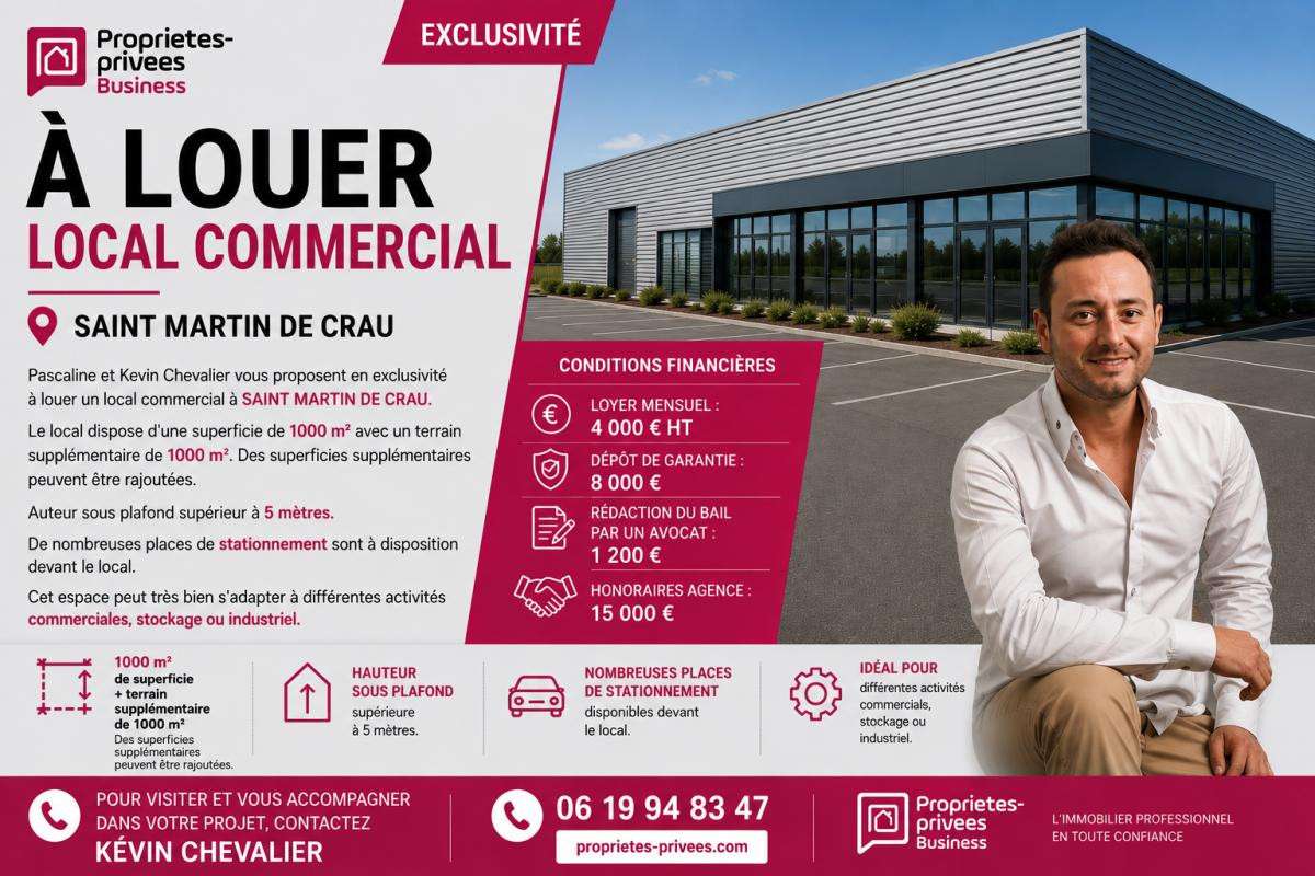 Local commercial 1000m² à Saint Martin de Crau