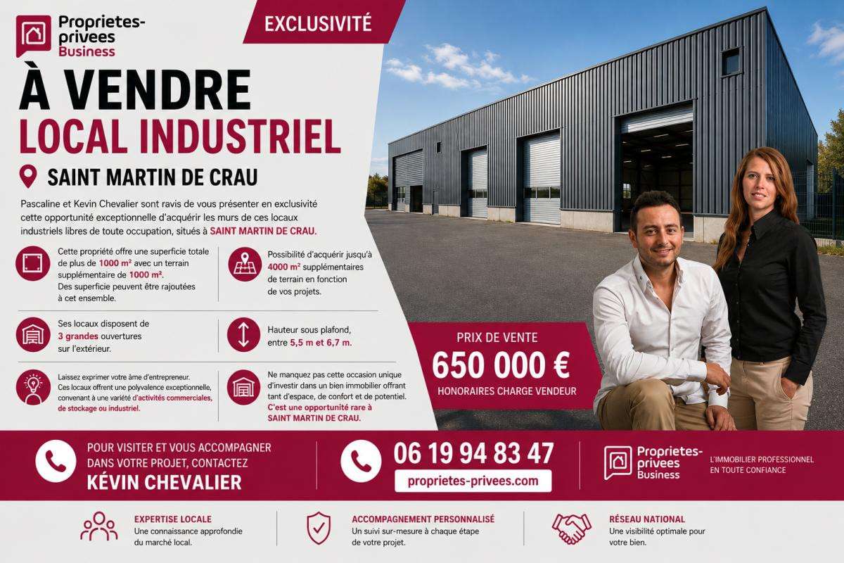 Hangar industriel 1000m² Saint Martin de Crau