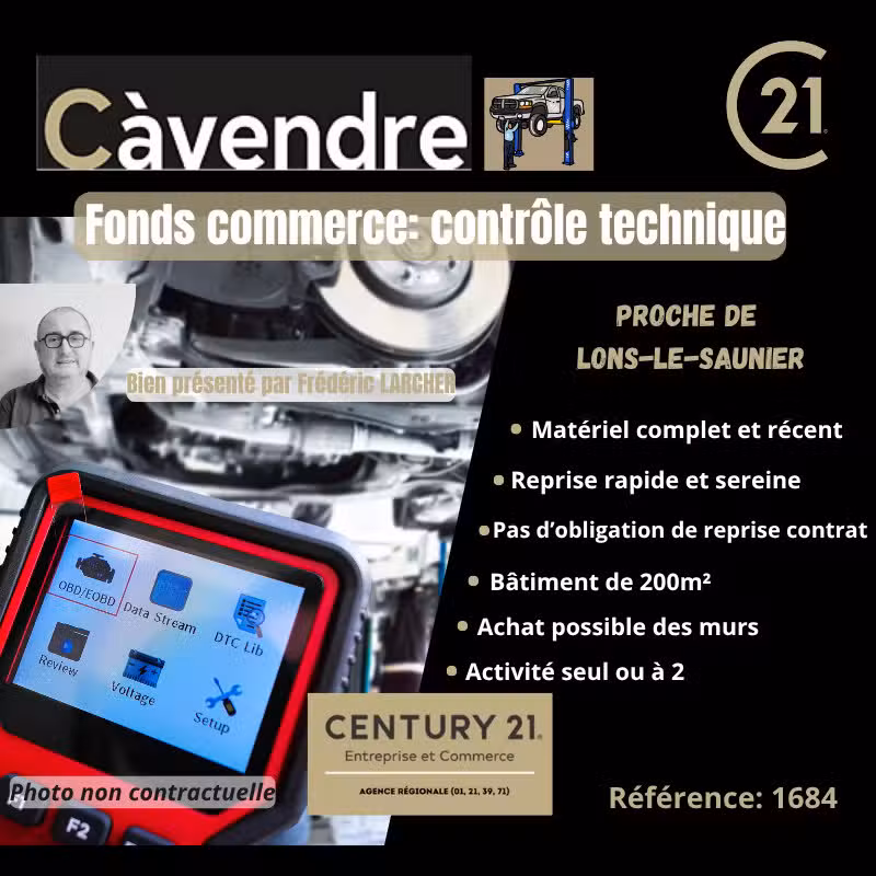 Vente FDC contrôle technique à Lons Le Saunier