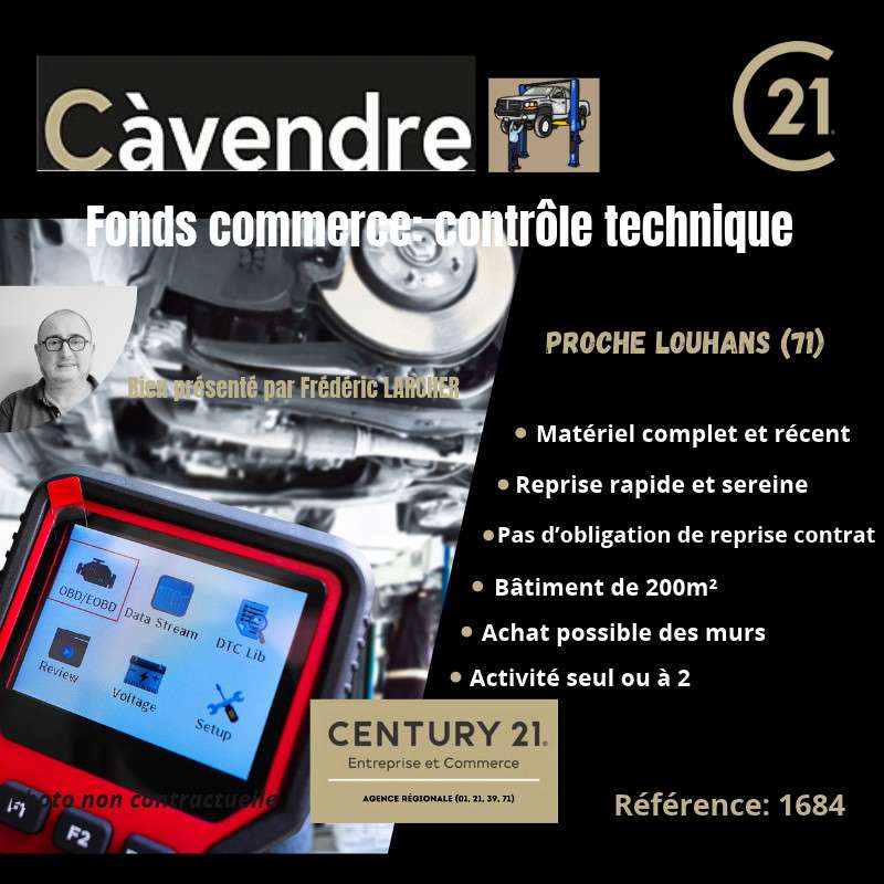 Vente FDC contrôle technique à Lons Le Saunier