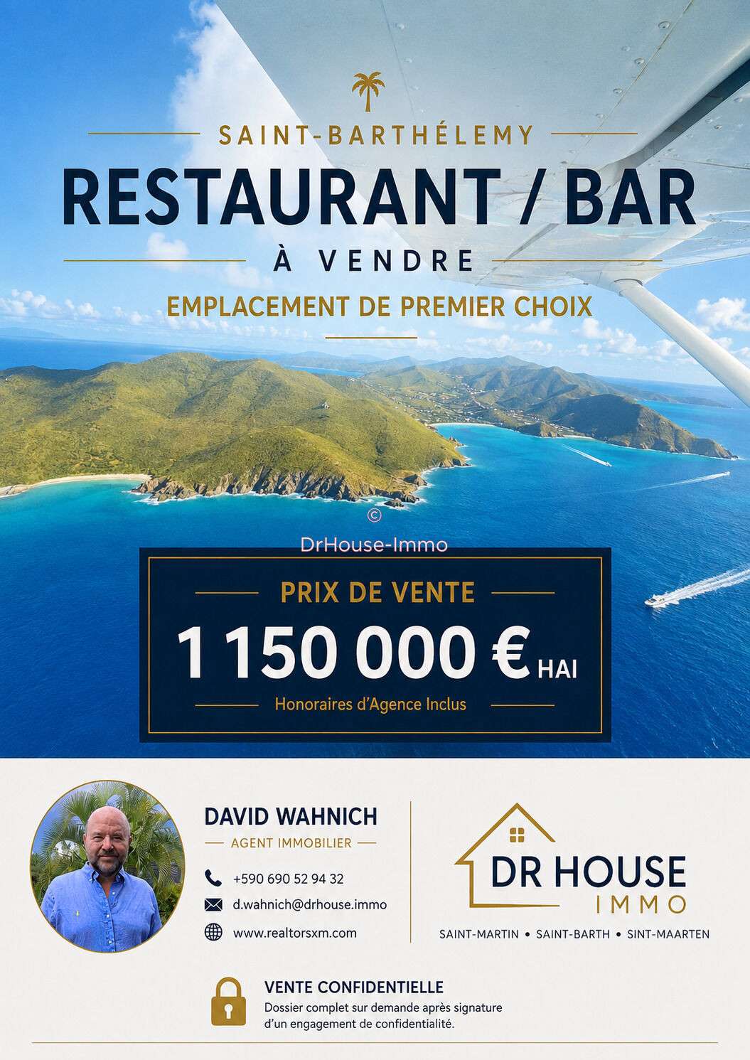AV restaurant bar empl 1er choix Saint-Barthélemy