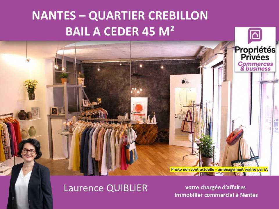 Bail à céder local commercial 45m² Nantes 44000