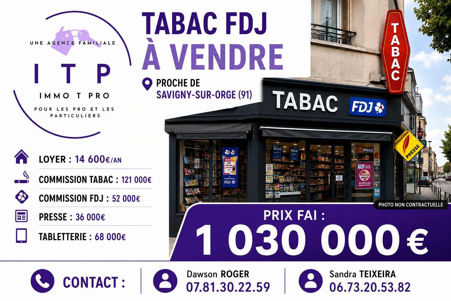 Vente beau tabac presse FDJ dans grande ville 91