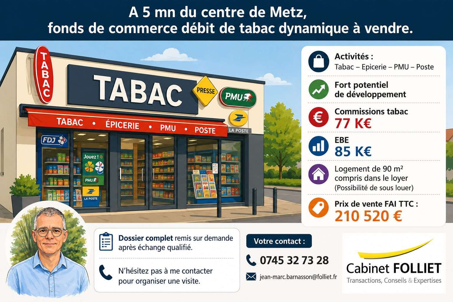 Débit de tabac avec fort dynamisme à vendre à Metz