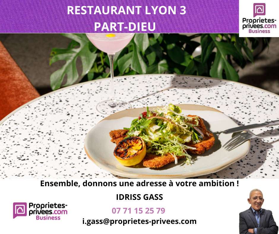 Cède restaurant 94 couverts terrasse Lyon 69003