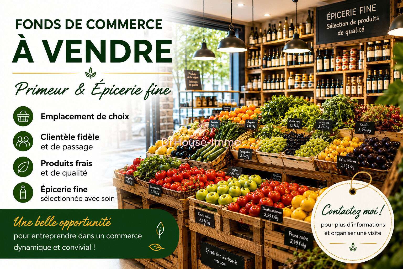Vente FDC primeur & épicerie à Châteauroux