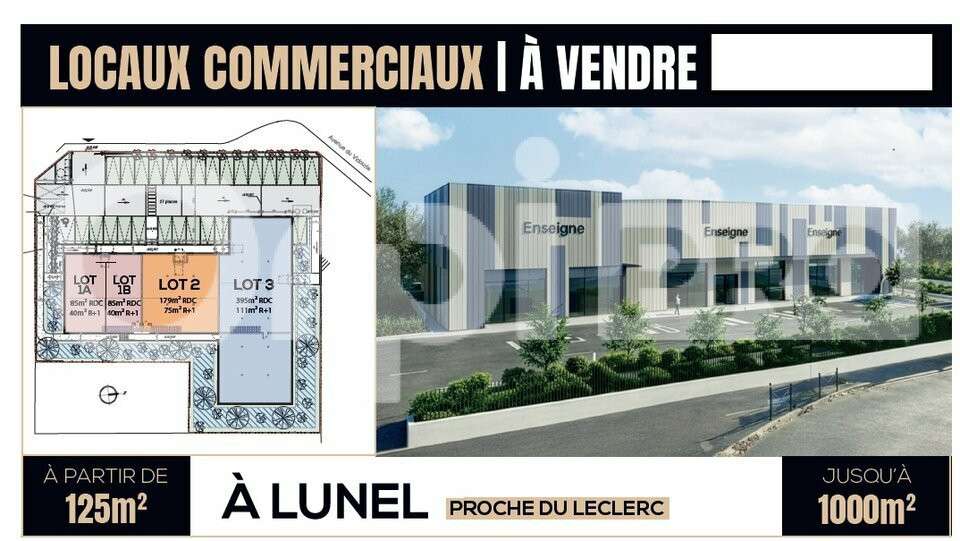 Vente locaux professionnels de 125m² à Lunel