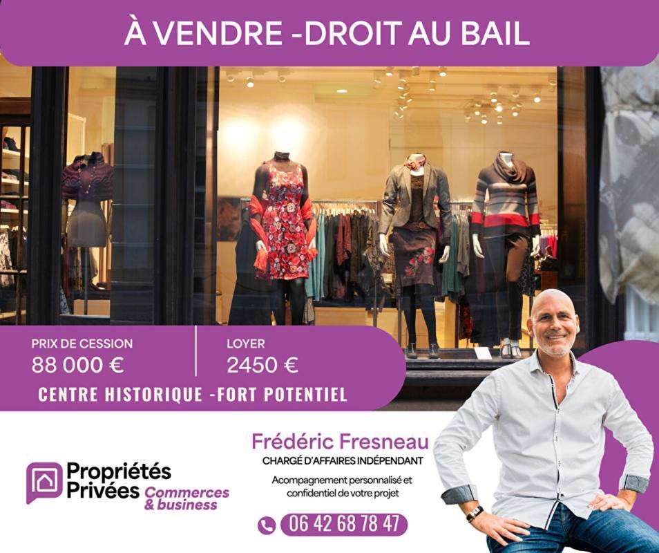 Droit au bail boutique bel empl à Vannes centre