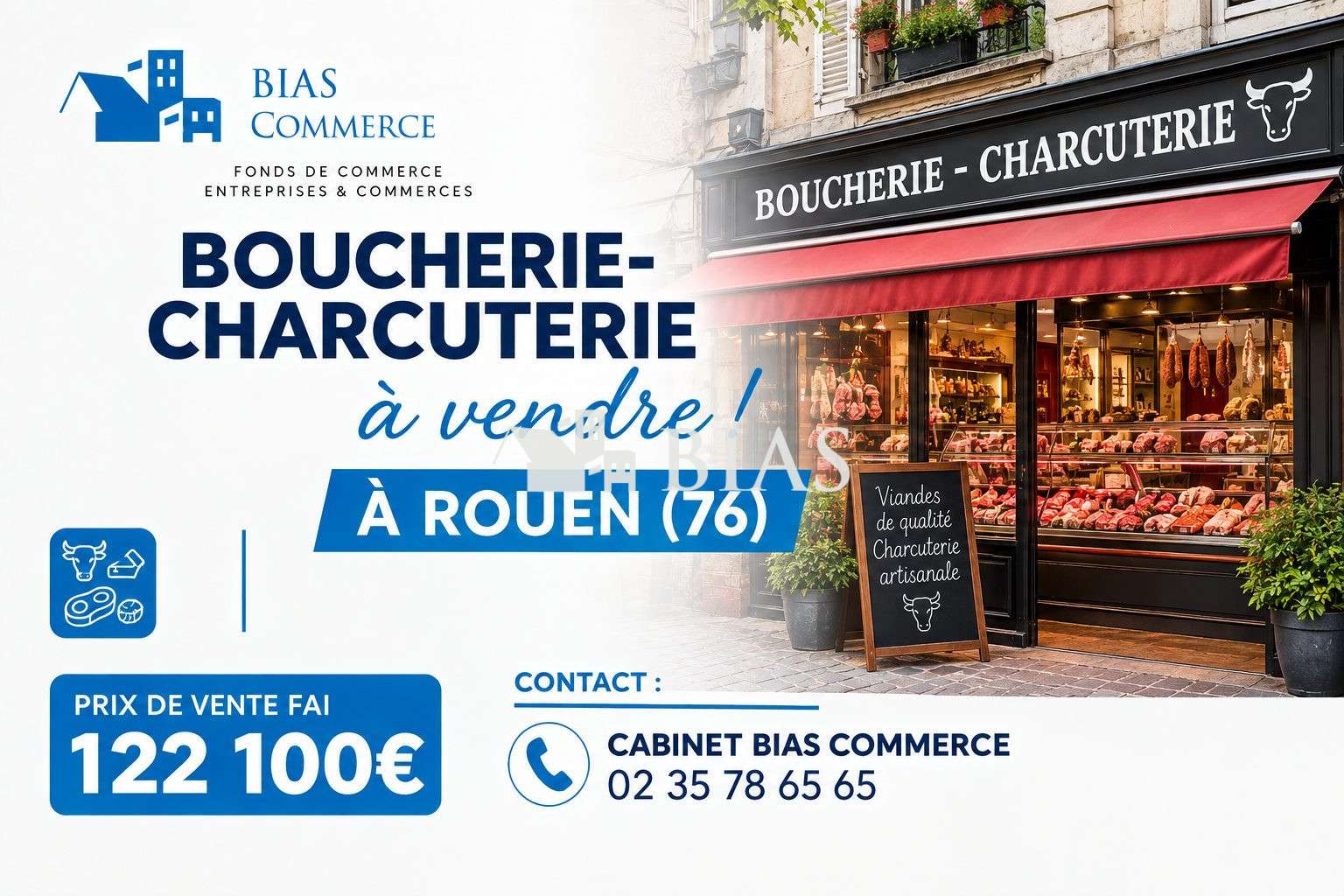 Vente boucherie charcuterie de quartier à Rouen