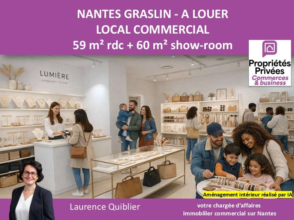 Local commercial 119m² à louer à Nantes centre