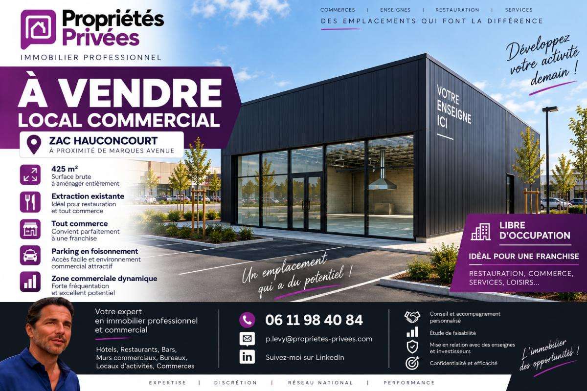 Murs local commercial libre 425m² à Hauconcourt