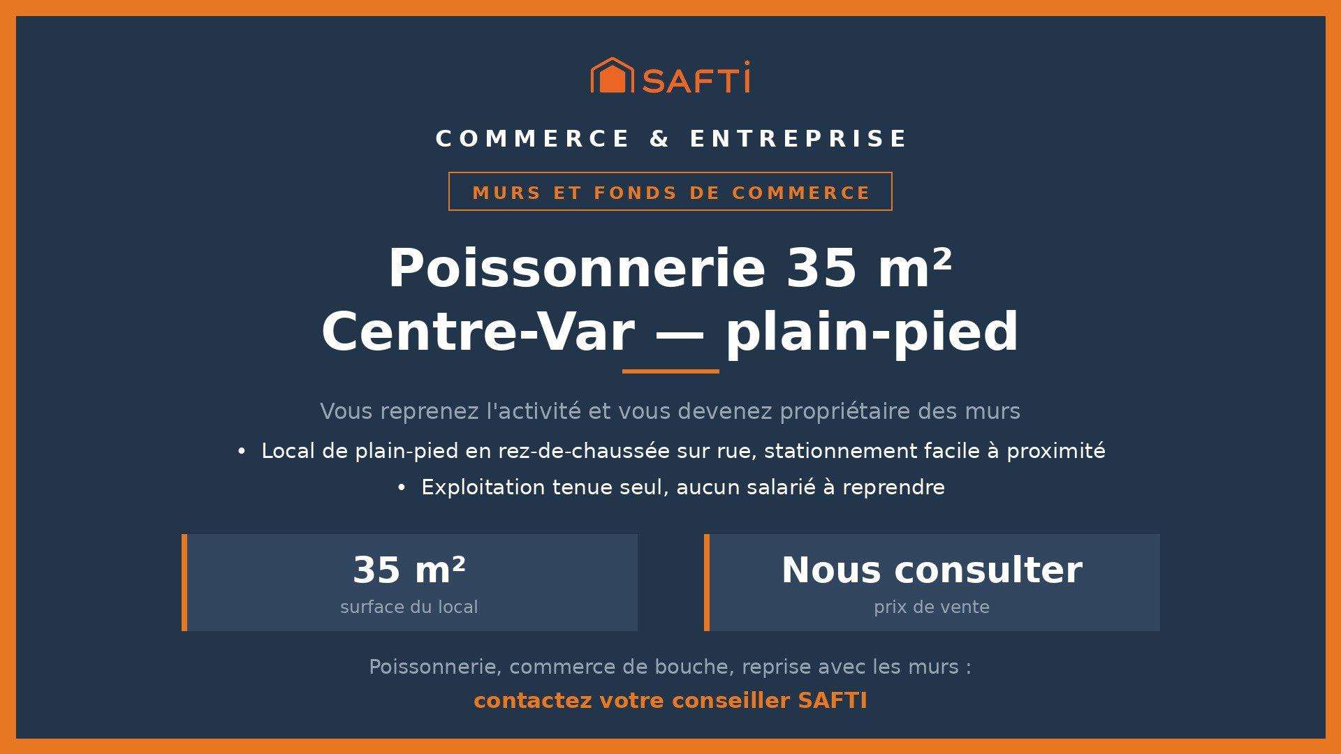 A vendre poissonnerie murs et fonds en Centre-Var