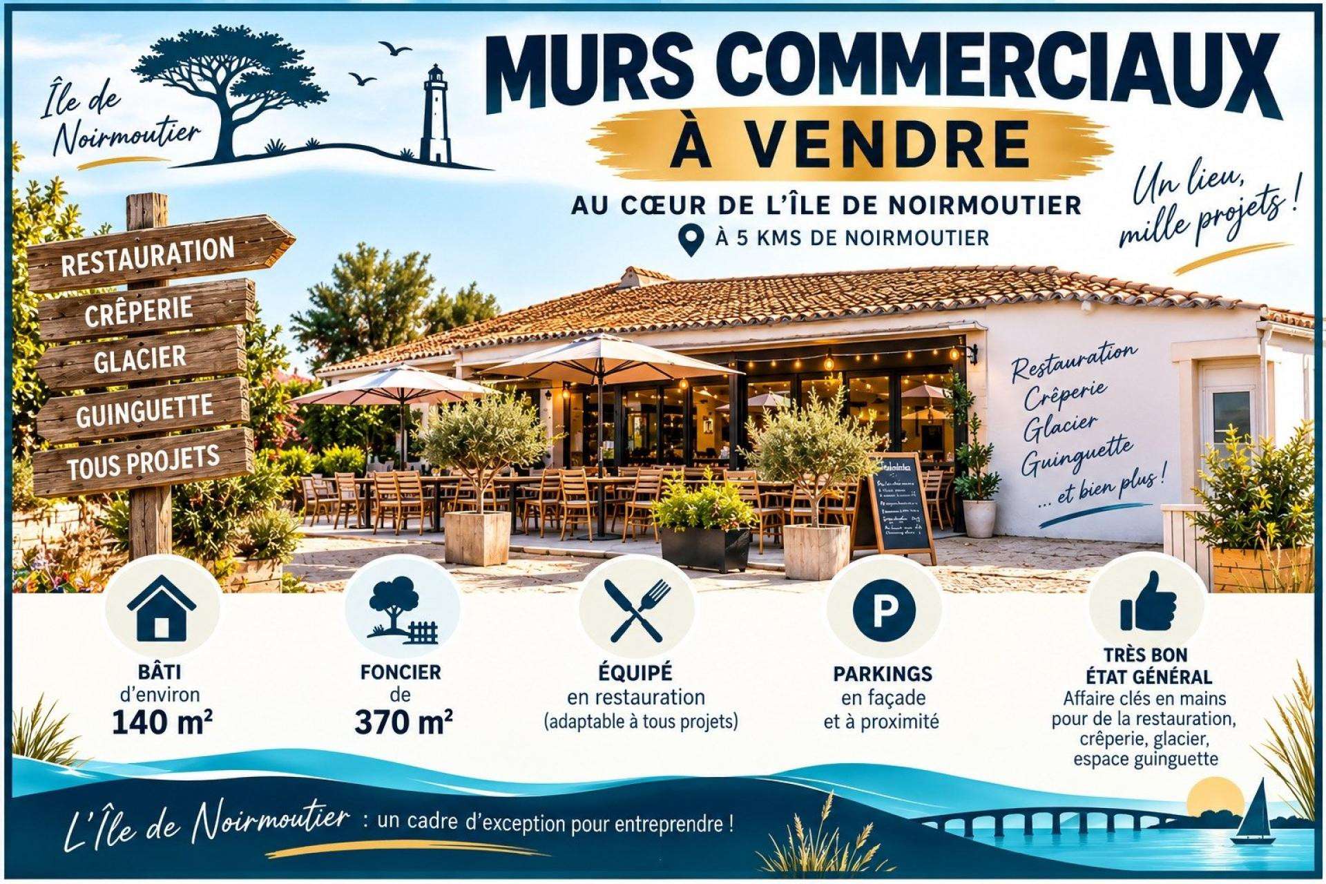 Vente murs fort potentiel à Noirmoutier-en-l'Île