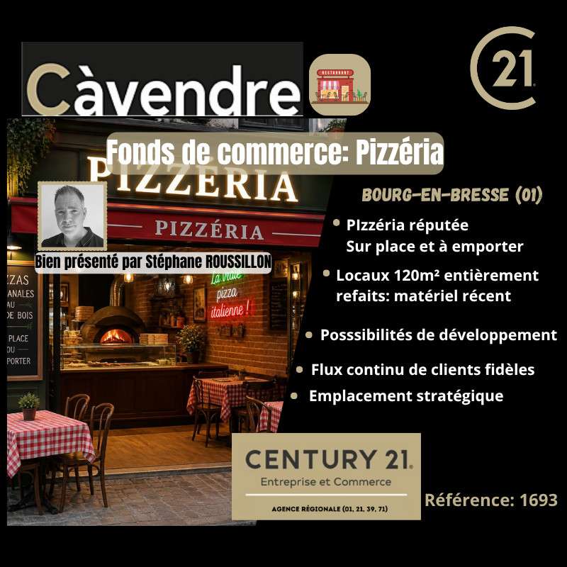 Vente pizzeria réputée clé en main Bourg En Bresse