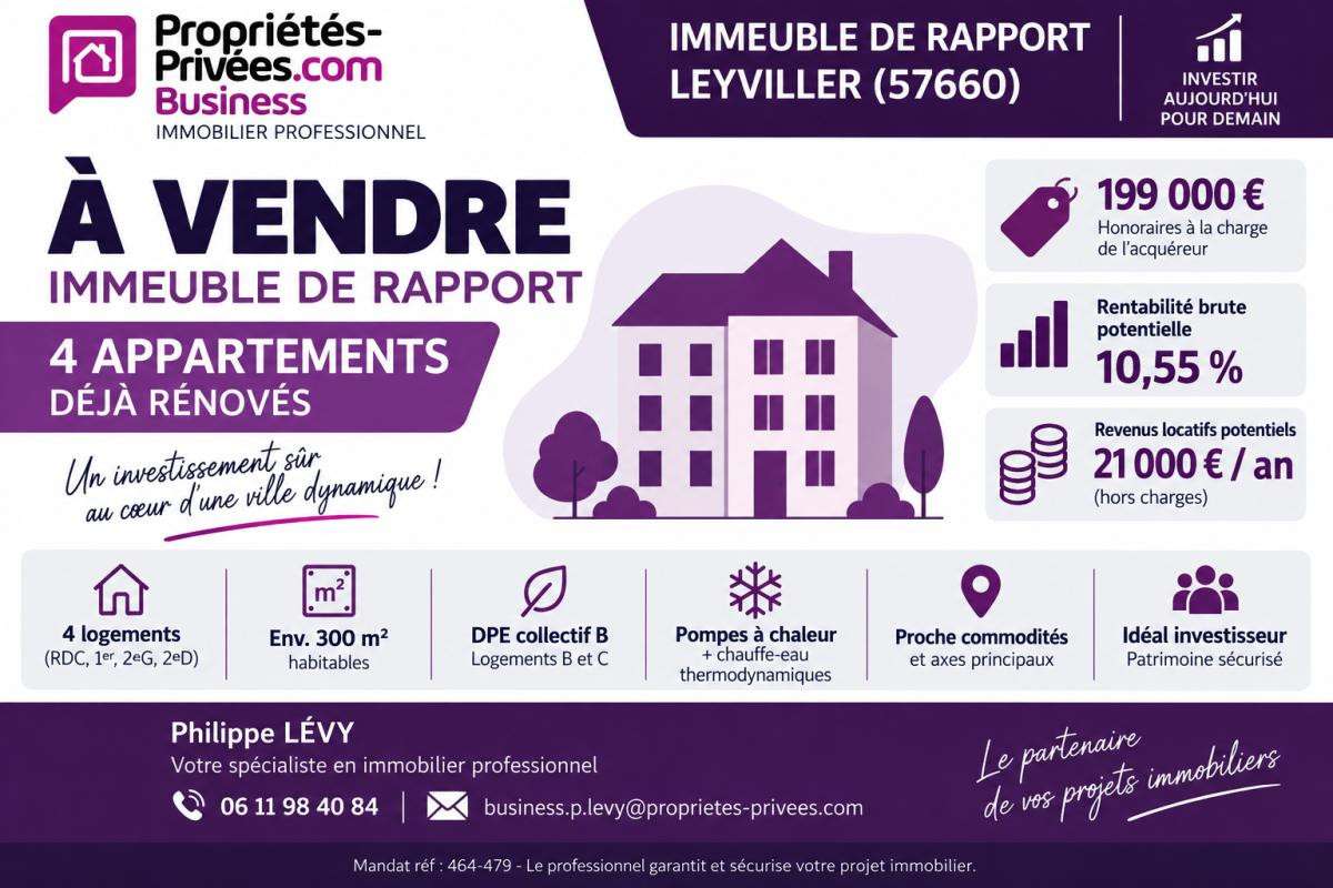 Immeuble de rapport 4 appartements à Leyviller