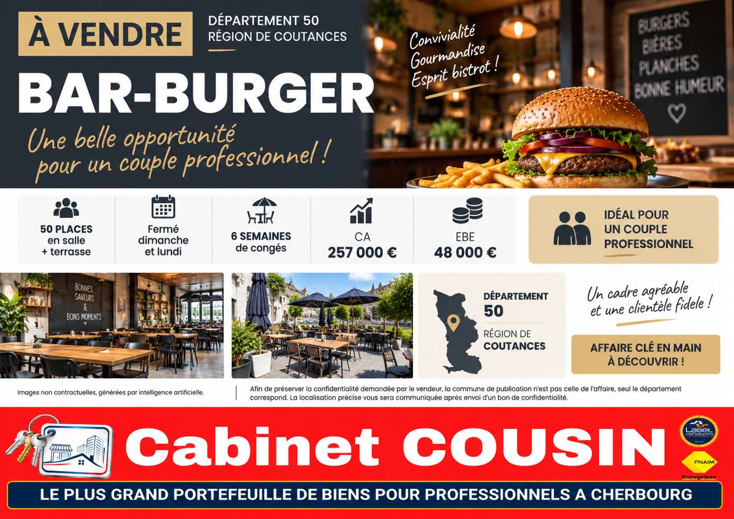 Vente bar burger région de Coutances