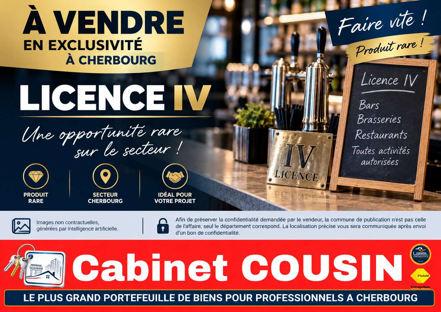 Vente licence IV à Cherbourg Octeville