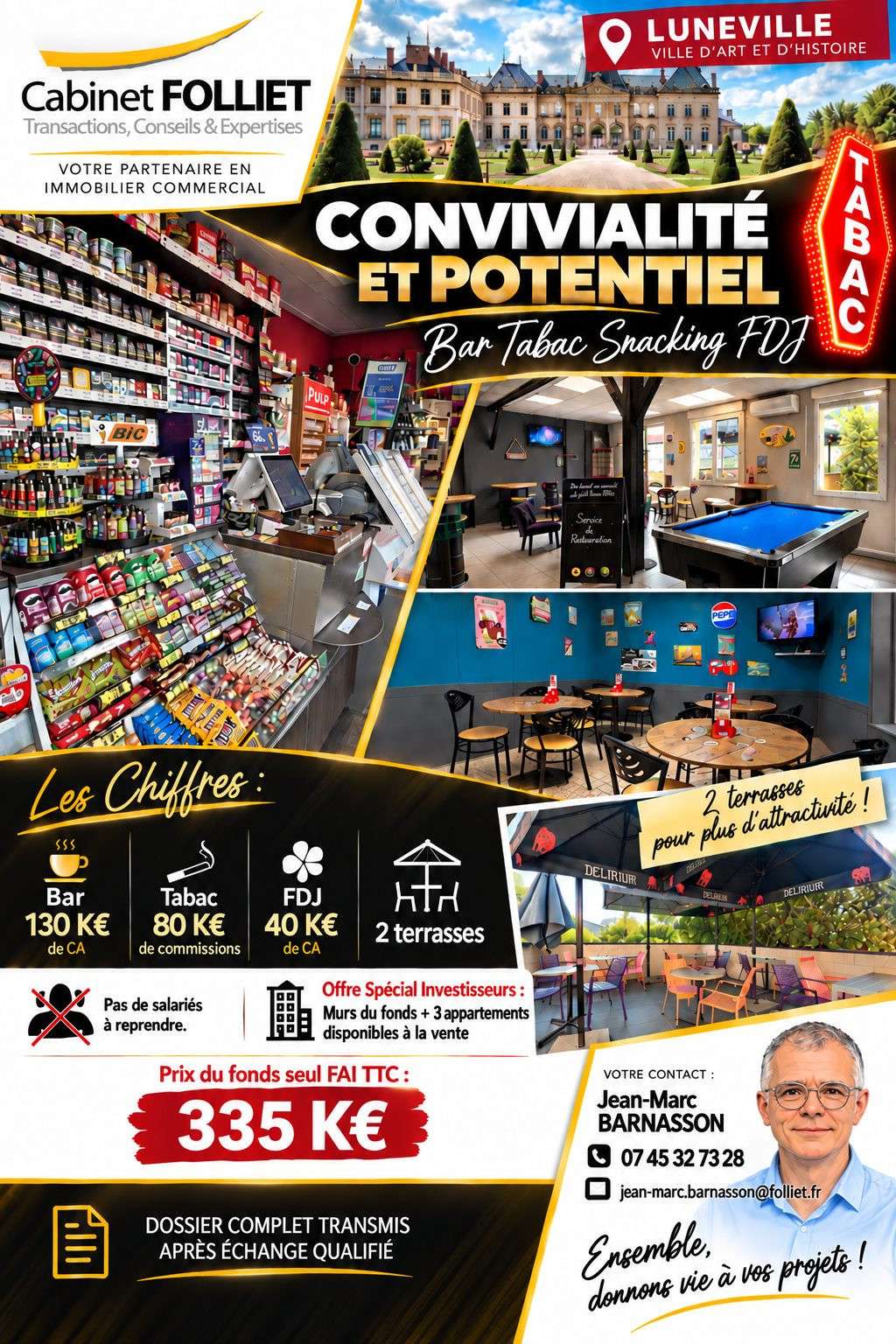 Bar-tabac-brasserie à vendre à Lunéville