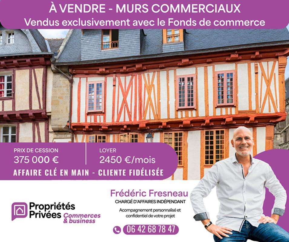 Vente murs et fdc crêperie logement Vannes centre