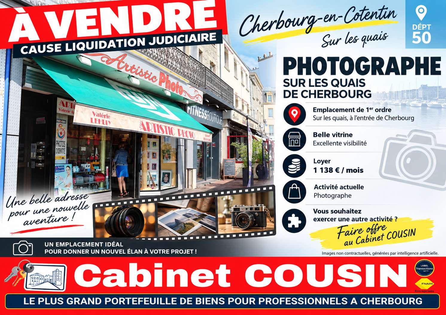 Vente photographe sur les quais de Cherbourg