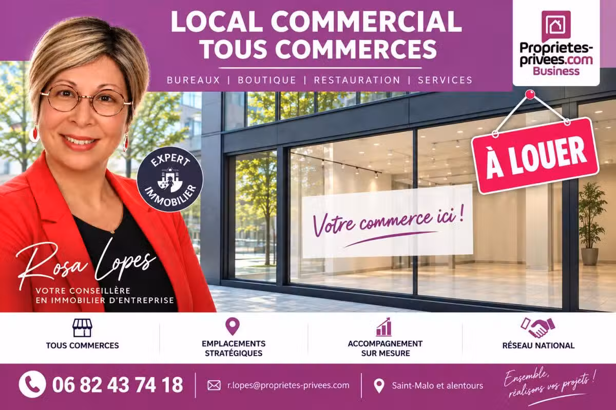 A louer local commercial de 100m² à Saint Malo