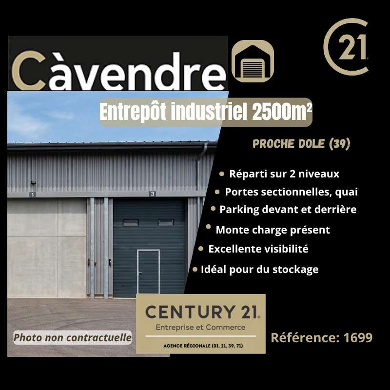Vente local industriel de 2500m² proche de Dole