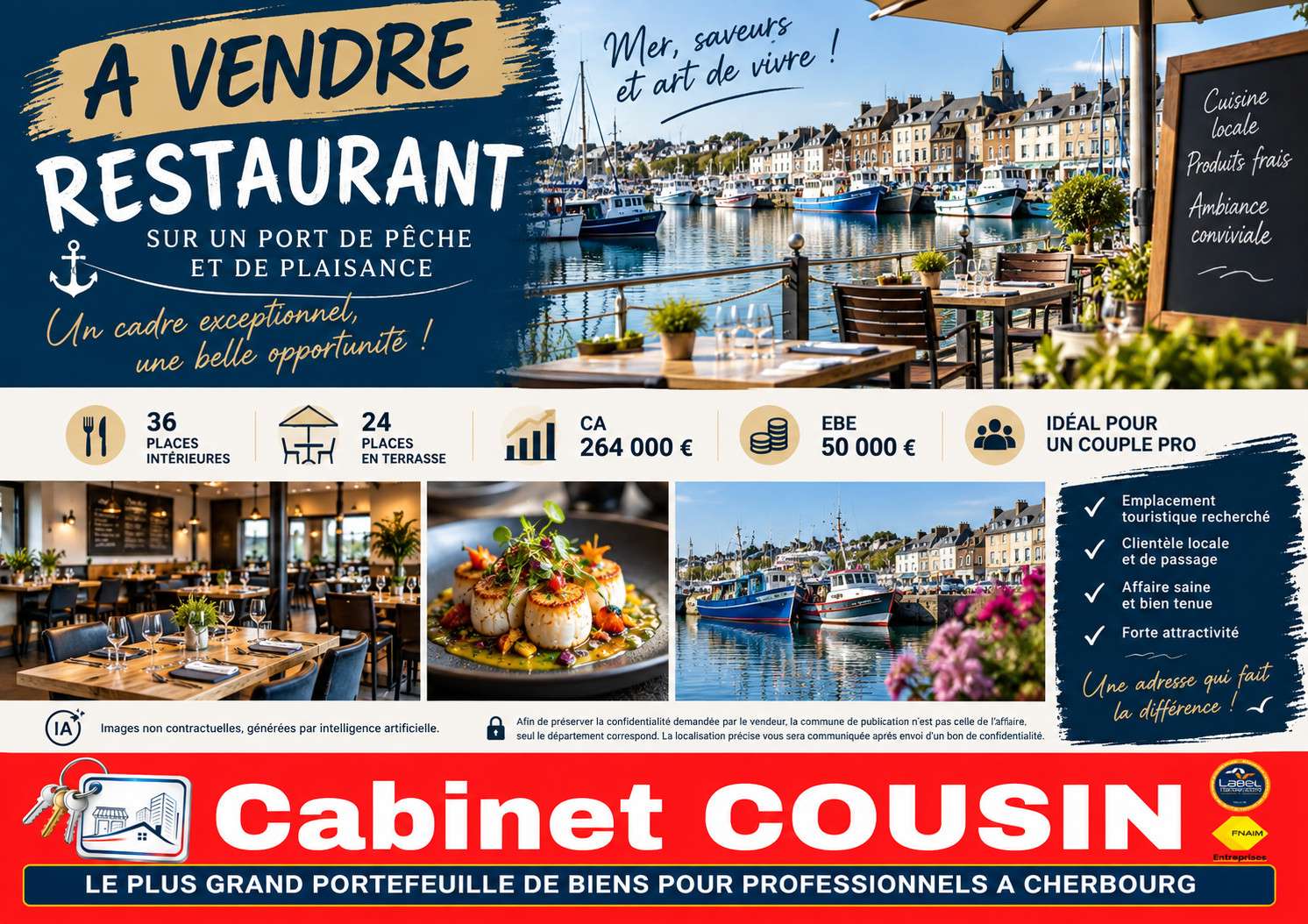 Vente bar restaurant à Saint-Vaast-La-Hougue