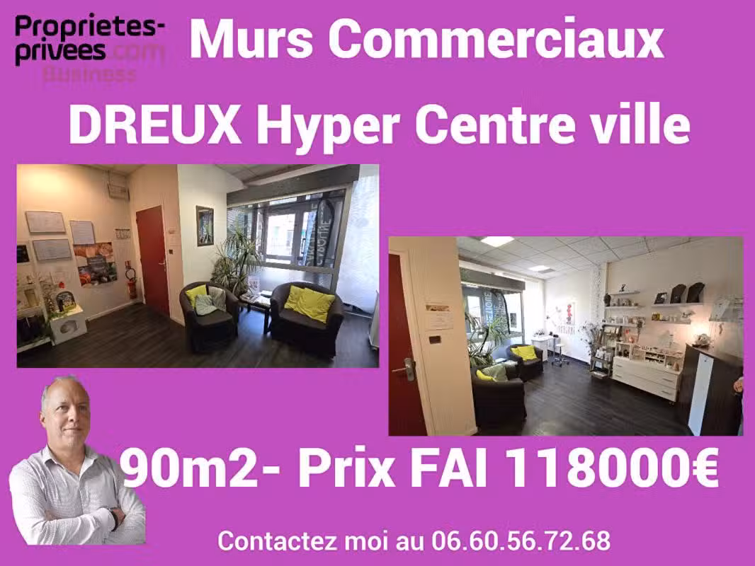 Vente murs commerciaux 90m² à Dreux hyper centre