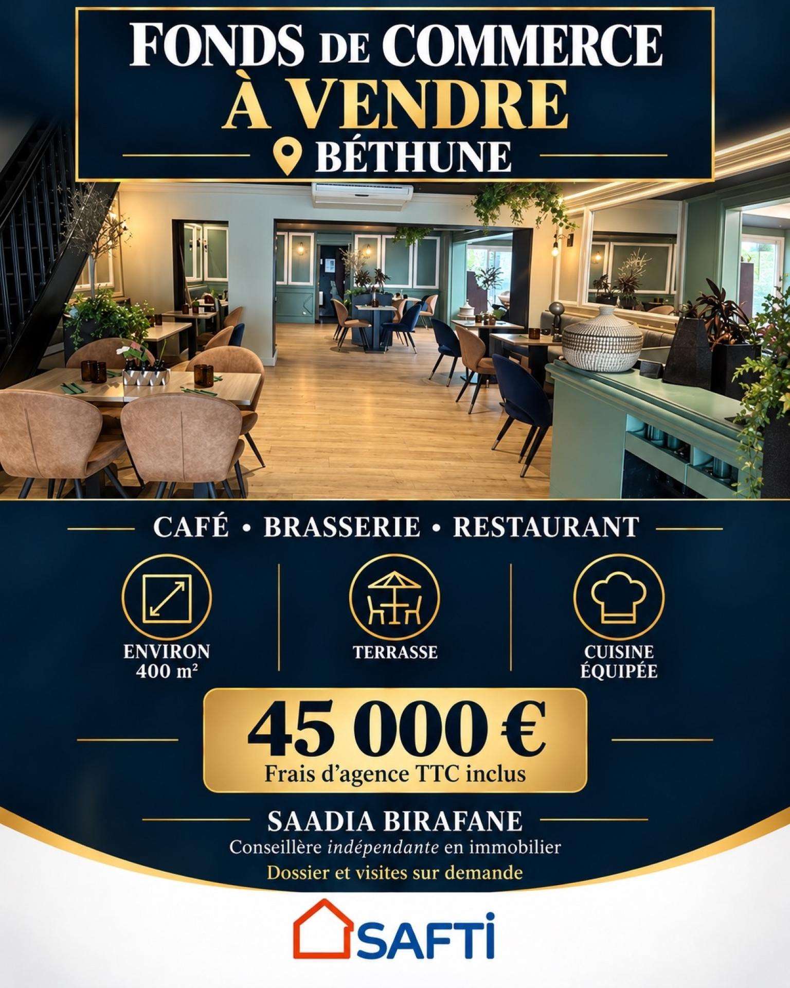 Vente FDC café brasserie restaurant sur Béthune