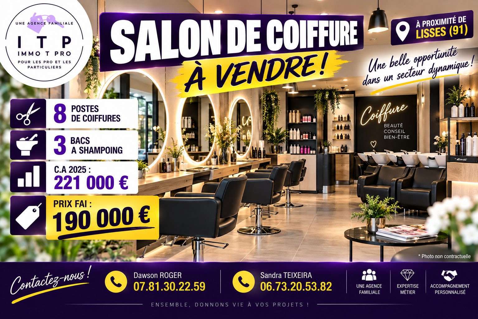 Vente beau salon de coiffure proche Milly-la-Forêt