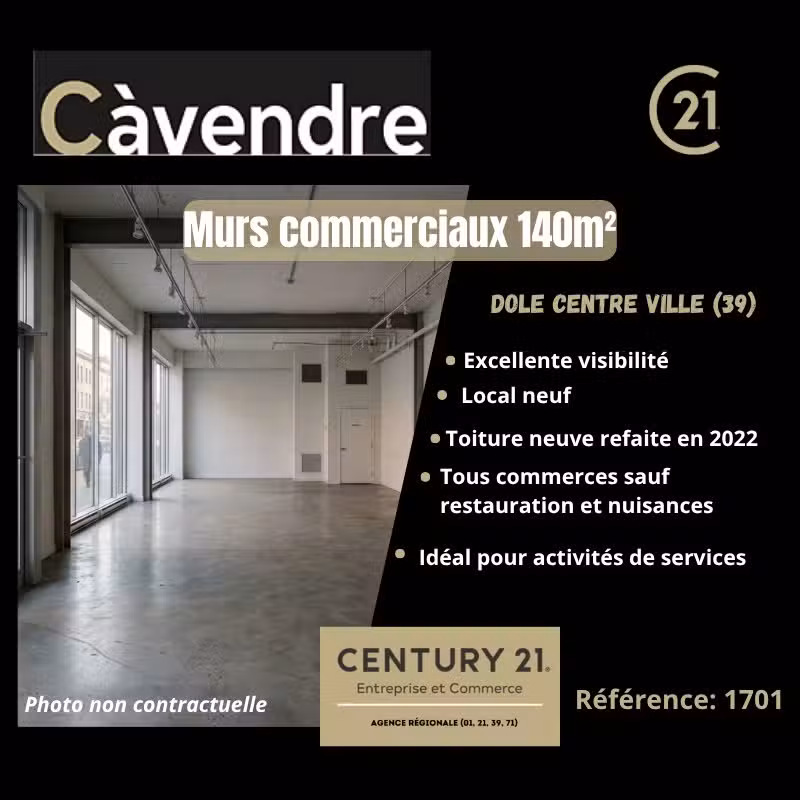 Vente murs commerciaux neufs à Dole centre
