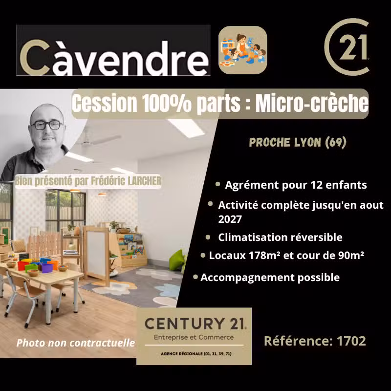 Vente parts sociales micro-creche proche Lyon