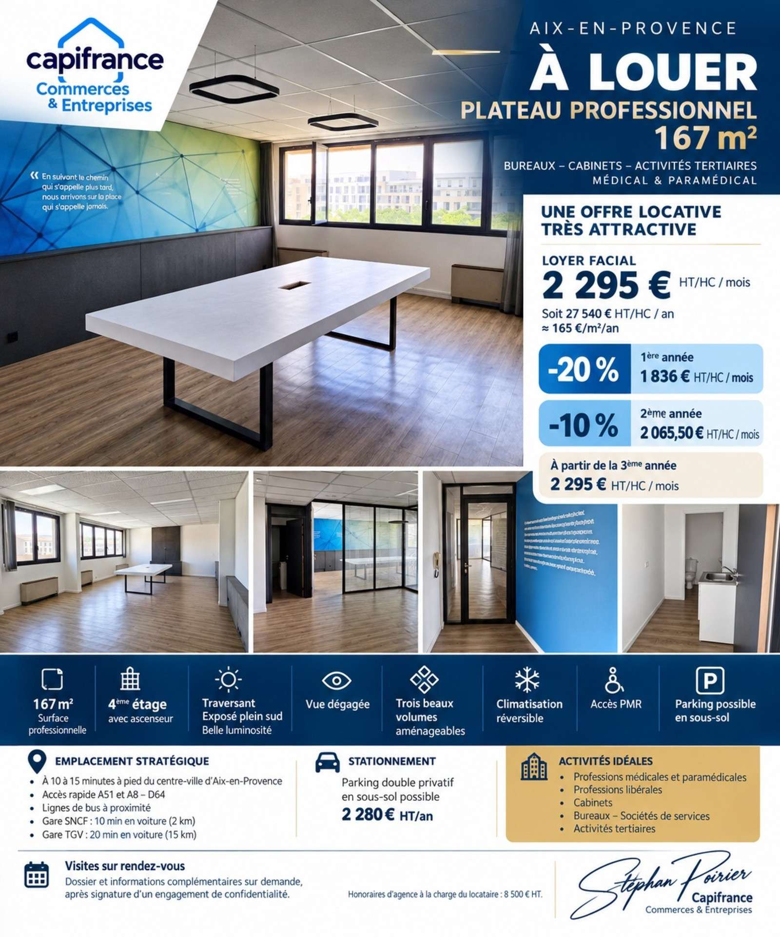 Plateau de bureaux 167m² à louer à Aix-en-Provence