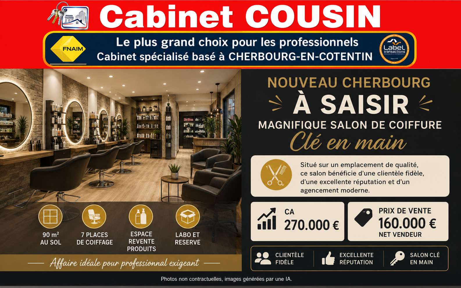 Vente magnifique salon de coiffure clé en main 50