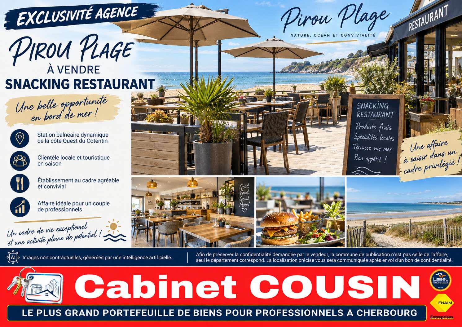 Vente restaurant snacking à Pirou Plage