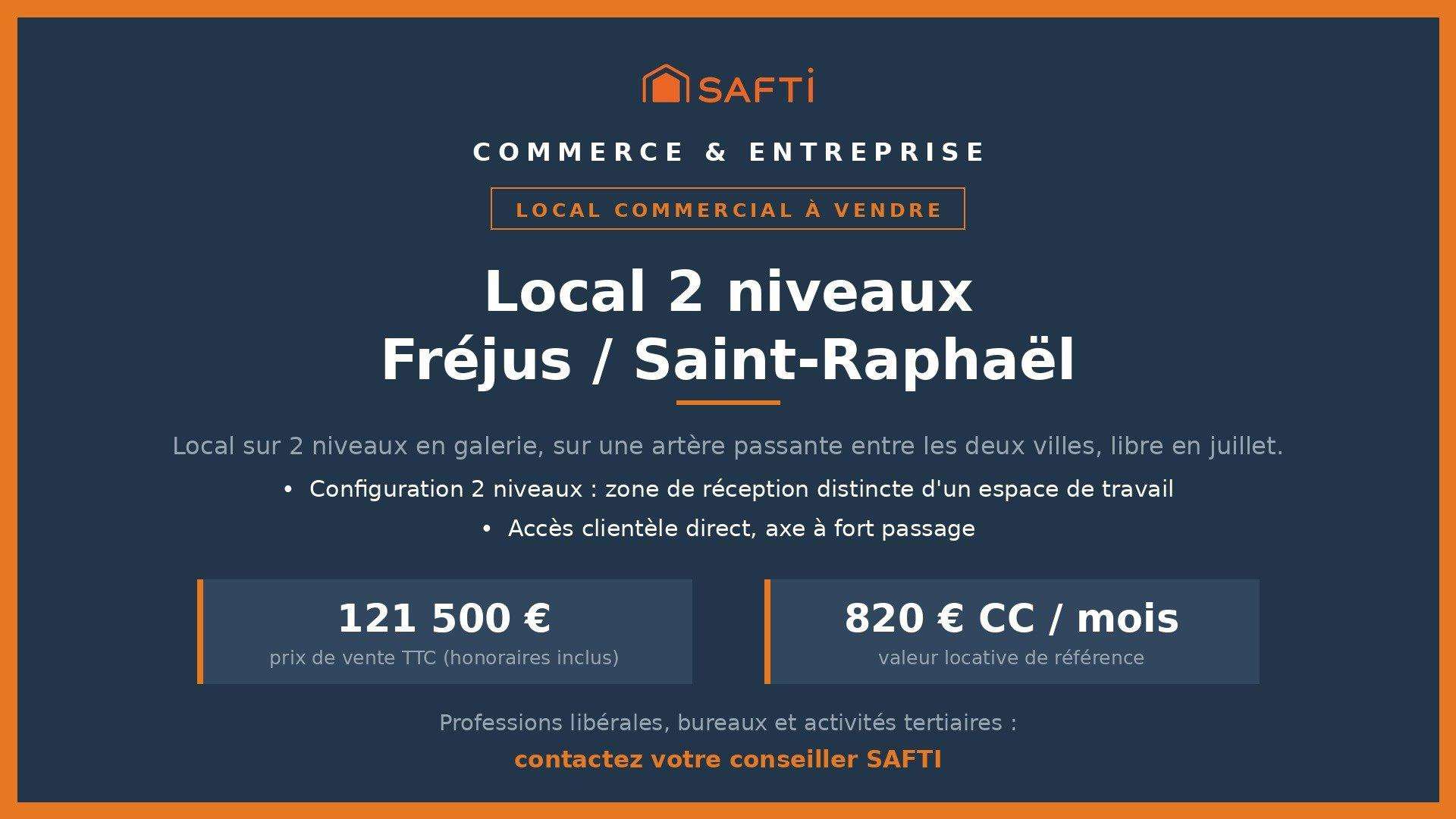Vente local 60m² en galerie à Fréjus/Saint-Raphaël