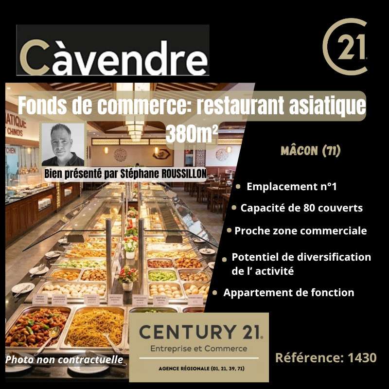 Fonds de commerce Restaurant Macon 380 m2