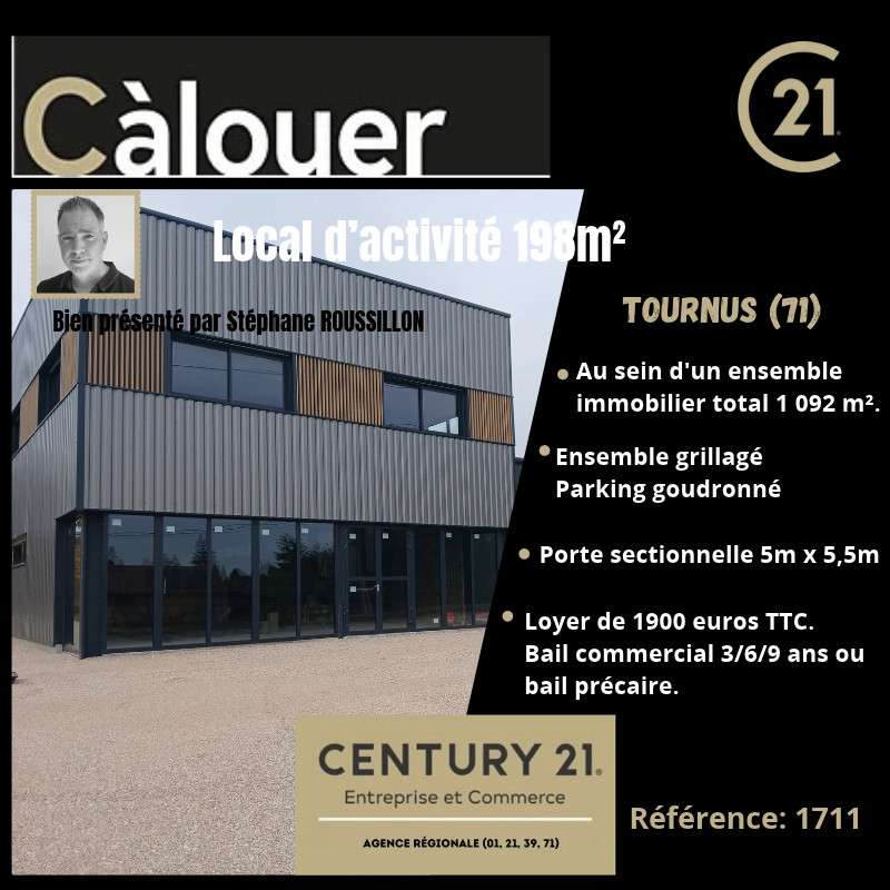 A louer local d'activité 198m² à Tournus 