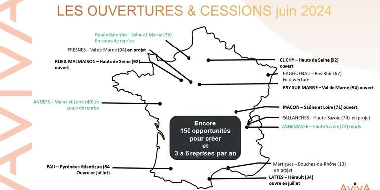 AVIVA cuisines et aménagements - 3 opportunités de reprise d'un magasin cuisines AvivA à étudier