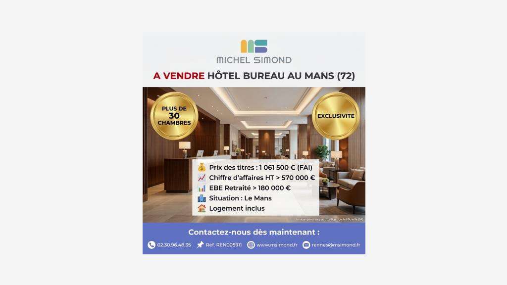 Exclusivité hôtel bureau en centre ville du Mans  