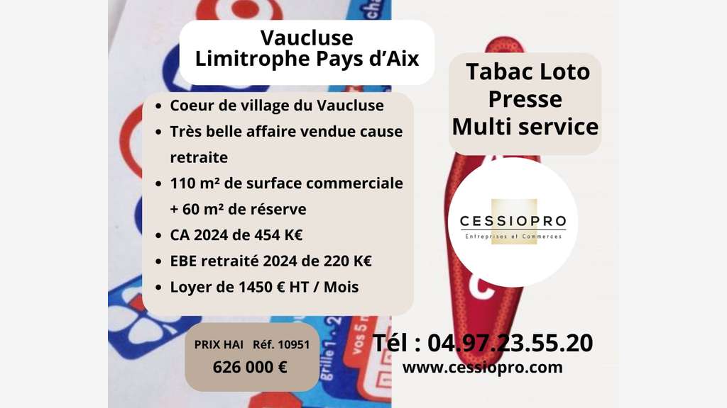 A vendre grand FDC tabac loto presse à Aix en Pce